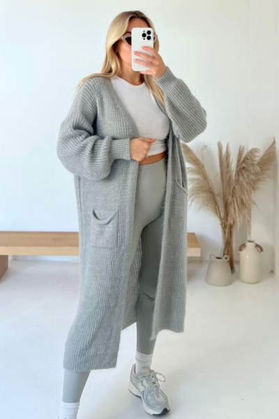 Marc Cain Sports T Grey Fine Knit Long Cardigan TS 39.09 M81 COL 820 main image 1