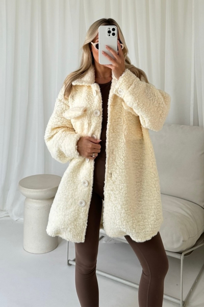 Teddy coat cream on sale