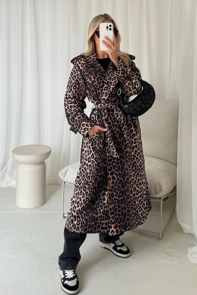 Cecilia leopard trench coat – Glamify Famous For Loungewear