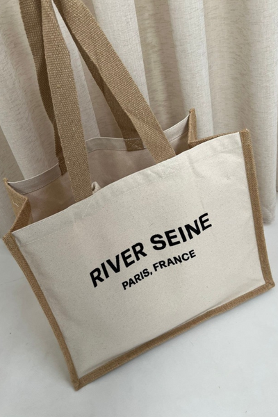 River seine Embroidered Large Tote