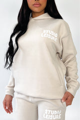 Studio Leisure bubble bone printed premium relaxed hoodie