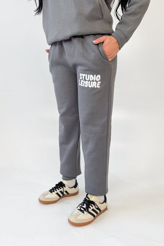 Studio Leisure bubble printed steel grey relaxed jogger