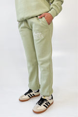 Studio Leisure cursive sage embroidered relaxed jogger