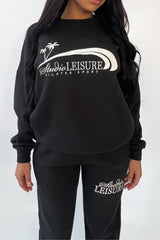 Studio Leisure pilates black embroidered premium sweater