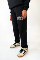 Studio Leisure cursive black embroidered relaxed jogger