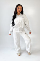 Studio Leisure essential marl grey embroidered straight leg jogger