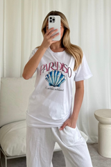 Paradiso shell printed white T-shirt