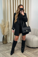 Amelia black oversized tailored blazer