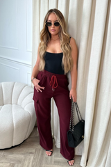 Lucy burgundy soft cargo pants