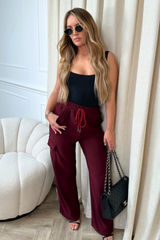 Lucy burgundy soft cargo pants