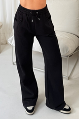 Chelsey Black Straight Leg Jogger Loungewear Cash N Carry
