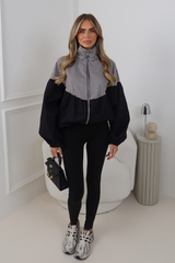LILLIE BLACK BALLOON SLEEVE CHECK JACKET