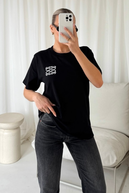 GeGe black embroidered t-shirt