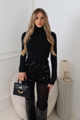 LUCIE BLACK SEQUIN SHORTS