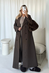 Makayla chocolate trench coat