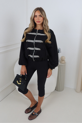 SOPHIA BLACK SUEDE MILITARY BUTTON STYLE JACKET