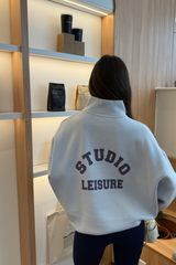STUDIO LEISURE BABY BLUE PRINTED 3/4 ZIP