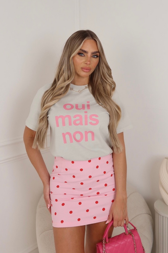 Oui mais non faded bone printed heavyweight oversized t-shirt