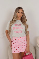 Oui mais non faded bone printed heavyweight oversized t-shirt