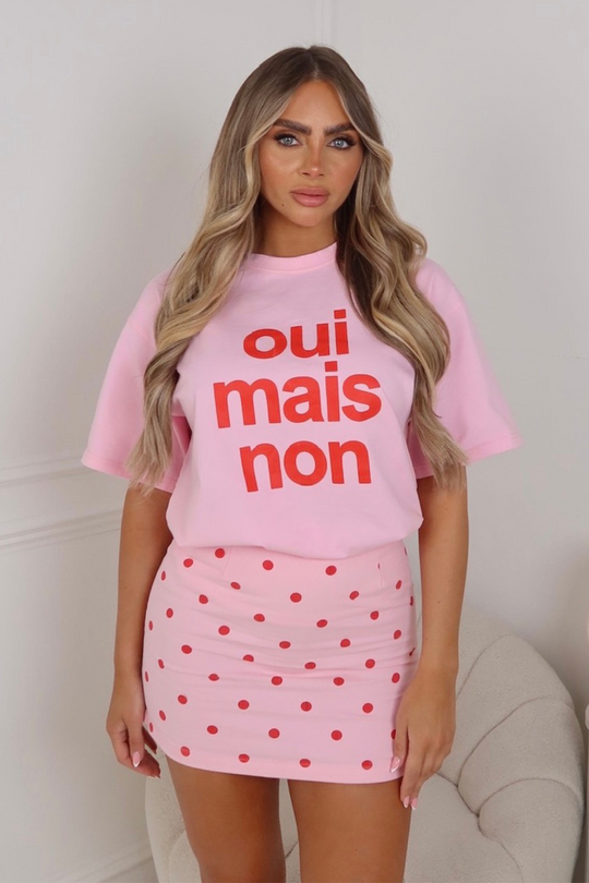Oui mais non pink printed t-shirt