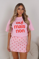 Oui mais non pink printed t-shirt