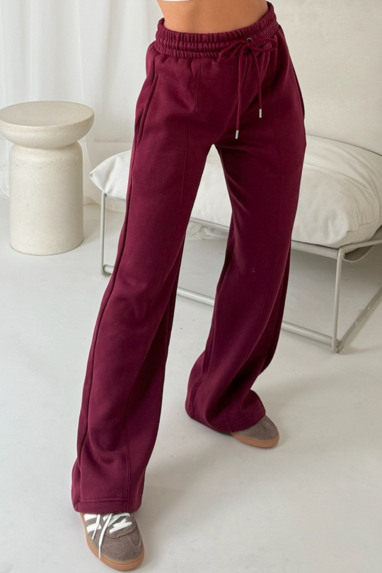 Milly burgundy straight leg jogger