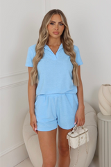 Terri towel baby blue polo
