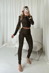 Nola gold & black lurex legging co ord