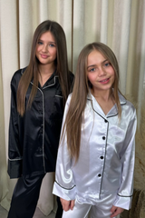 Mini Casey white Satin Pyjamas