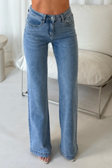 Anna blue straight leg denim jeans