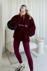 Apres ski burgundy 3/4 zip fleece