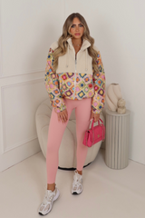 Lacey multi colour zip up fleece