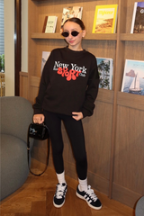 Mini New York black printed sweater