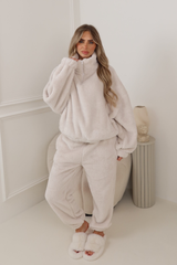 LUXURY CREAM FLUFFY PYJAMA JOGGERS