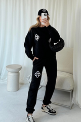 G monogram black embroidered sweater joggers loungewear