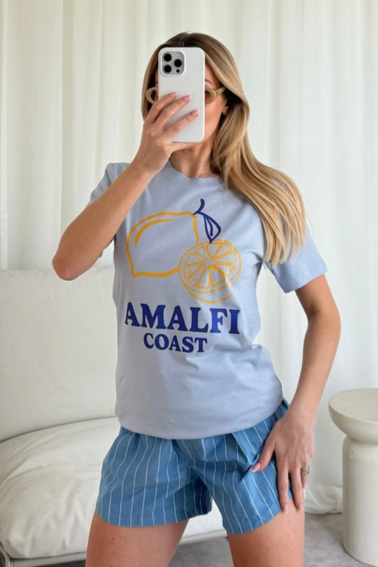 Amalfi coast blue Printed T-shirt
