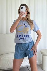 Amalfi coast blue Printed T-shirt