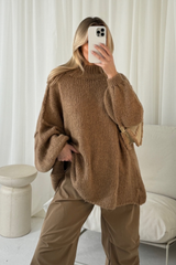Adelaide camel oversized knit jumper