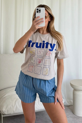Fruity Printed beige T-shirt