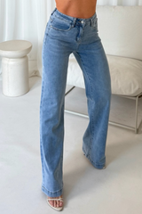 Anna blue straight leg denim jeans