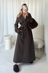 Makayla chocolate trench coat