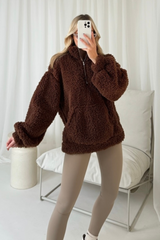 Maisie chocolate 3/4 zip fleece
