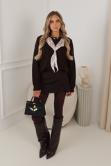 LYLE CHOCOLATE SCARF JUMPER