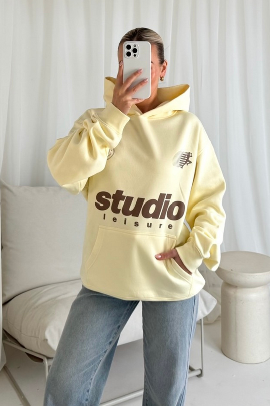 Studio leisure butter printed hoodie