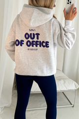 Out of office marl grey printed hoodie navy legging