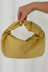 Libby lemon knotted detail bag