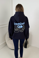 BREAKFAST CLUB NAVY PRINTED HOODIE