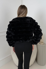 Briana black faux fur jacket