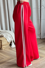 Mara red side stripe wide leg trousers
