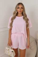 Terry towel baby pink t-shirt